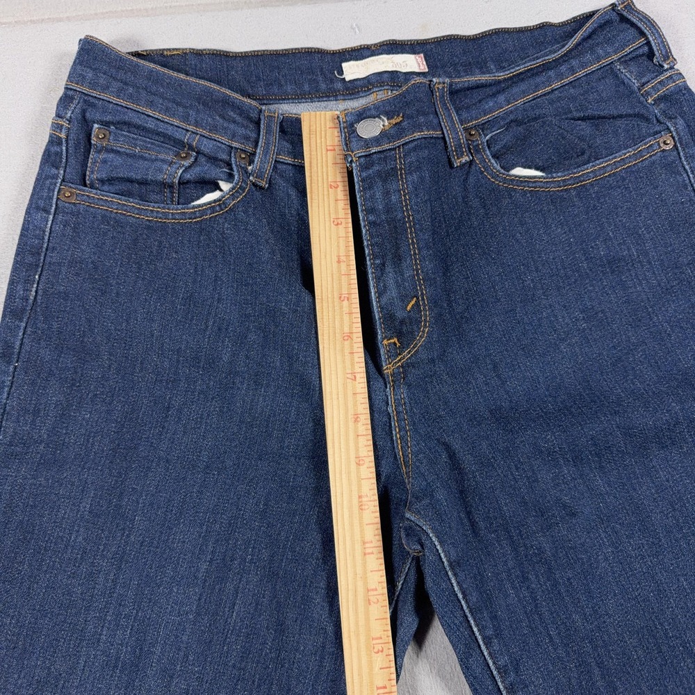 Vintage Levis 505 Jeans Women 10 Long Blue Dark Wash Straight Leg Stretch Denim - Picture 5 of 11